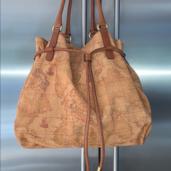 Alviero Martini Handbags - Alviero Martini world map  leather bag